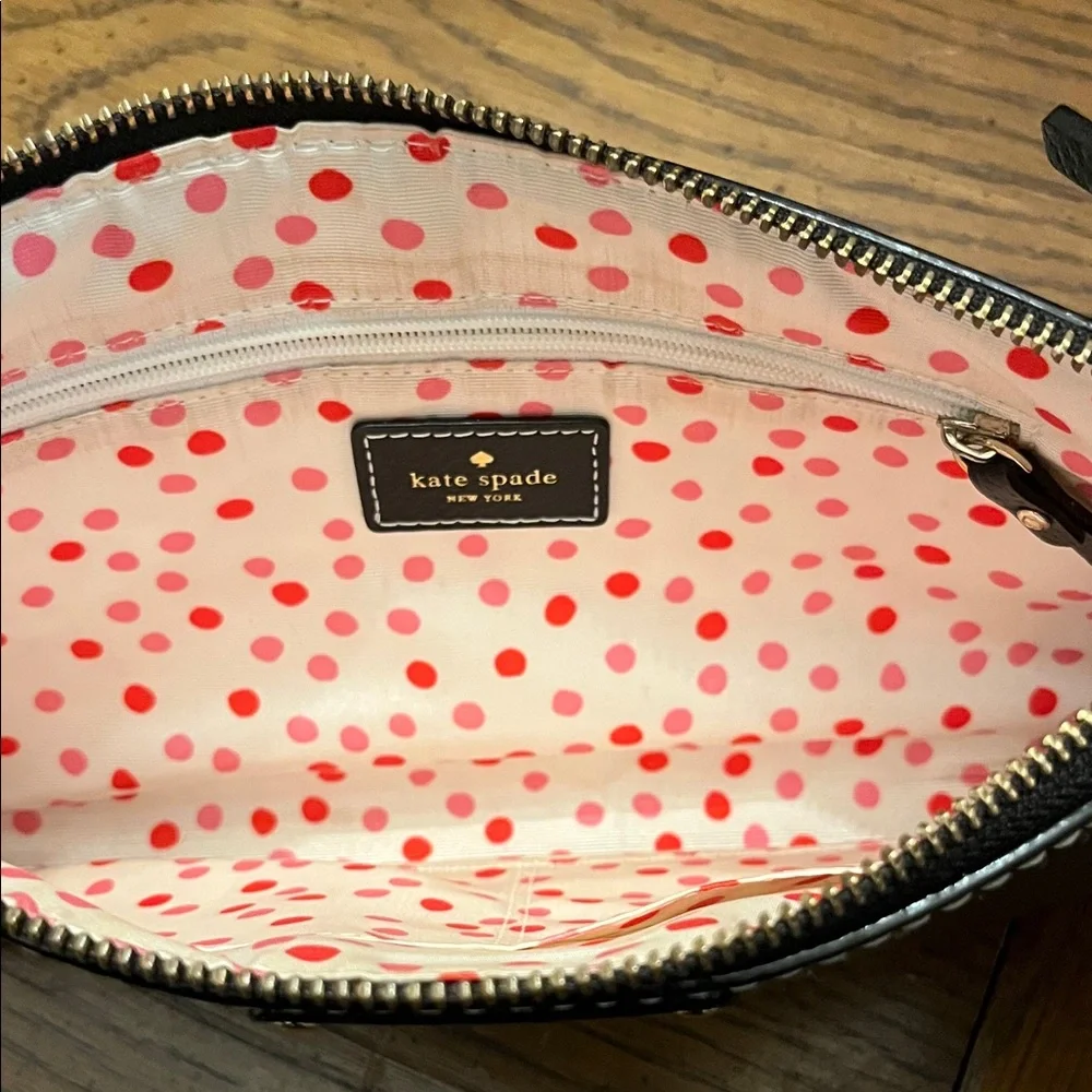 Kate Spade‎ Black Leather Zip Chain Baguette Bag
